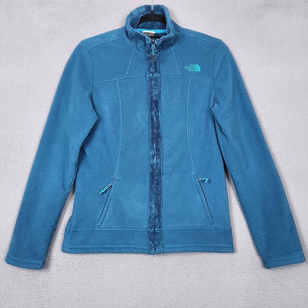 The North Face Fleece Jacket Womens Small Blue Full Zip Pockets Warm Lightweight